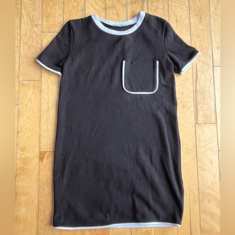 Zara Trafaluc Black and White T-Shirt Dress Size Small